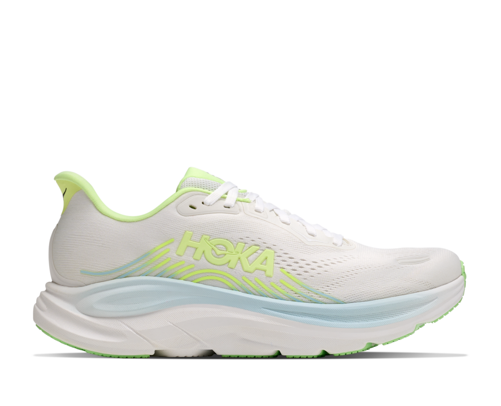 Hoka Clifton 11 Damen Laufschuh weiß grün Seitenansicht