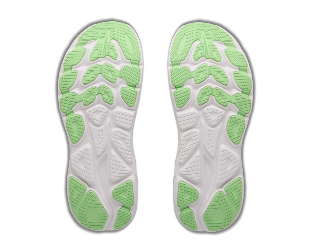 Hoka Clifton 11 Laufschuh weiß/grün Sohlenansicht