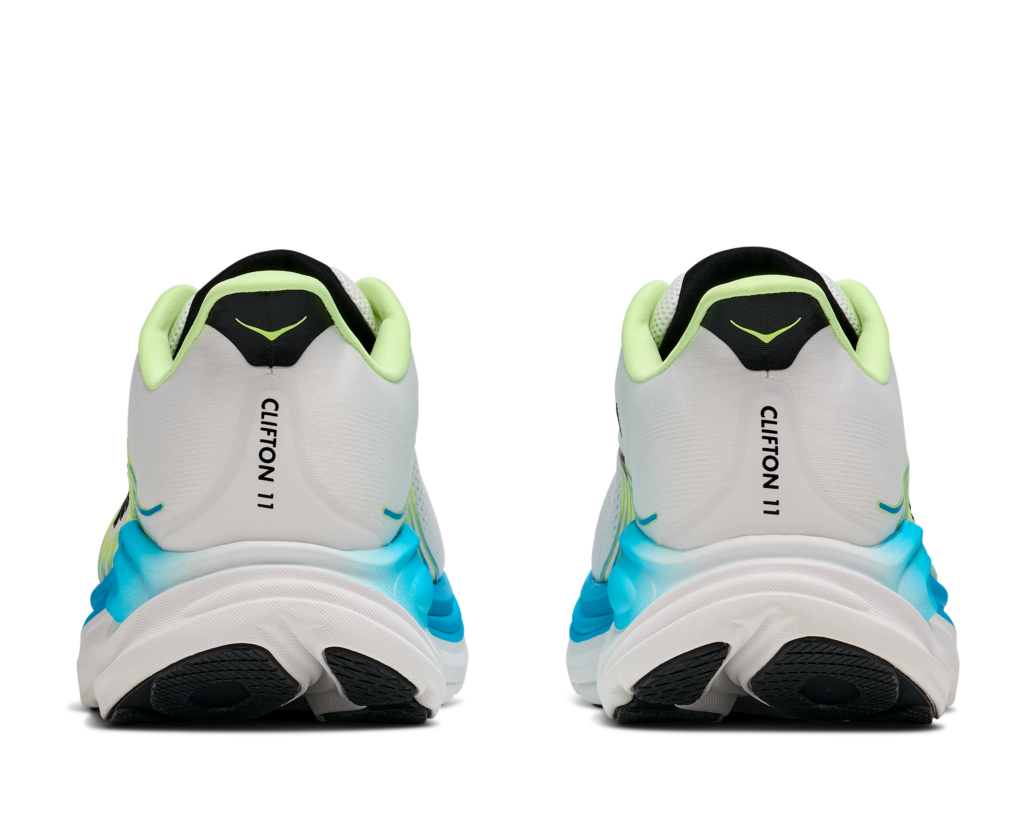 Hoka Clifton 11 Herren weiß/blau Hinteransicht