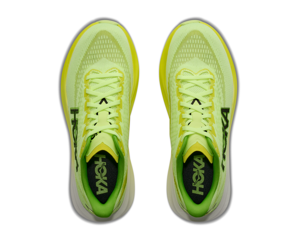 Hoka Mach 7 Herren Laufschuh gelb Detailansicht oben