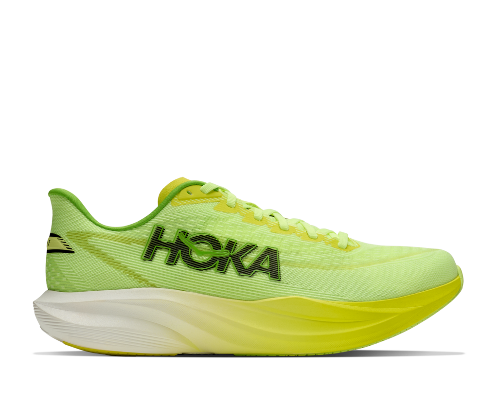 Hoka Mach 7 Herren Laufschuh gelb Seitenansicht