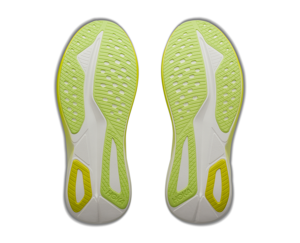 Hoka Mach 7 Herren Laufschuh gelb Sohlenansicht