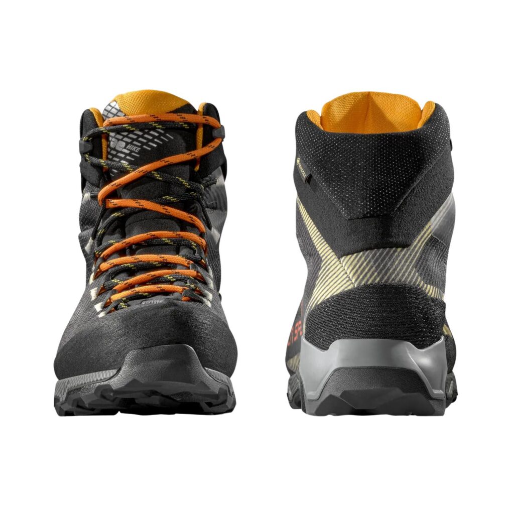 La Sportiva Aequilibrium Hike GTX Herren schwarzorange Vorderseite und Rückseite