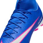 Nike Mercurial Superfly 10 Academy FG/MG Fußballschuh blau/pink Detailansicht Schnuerung