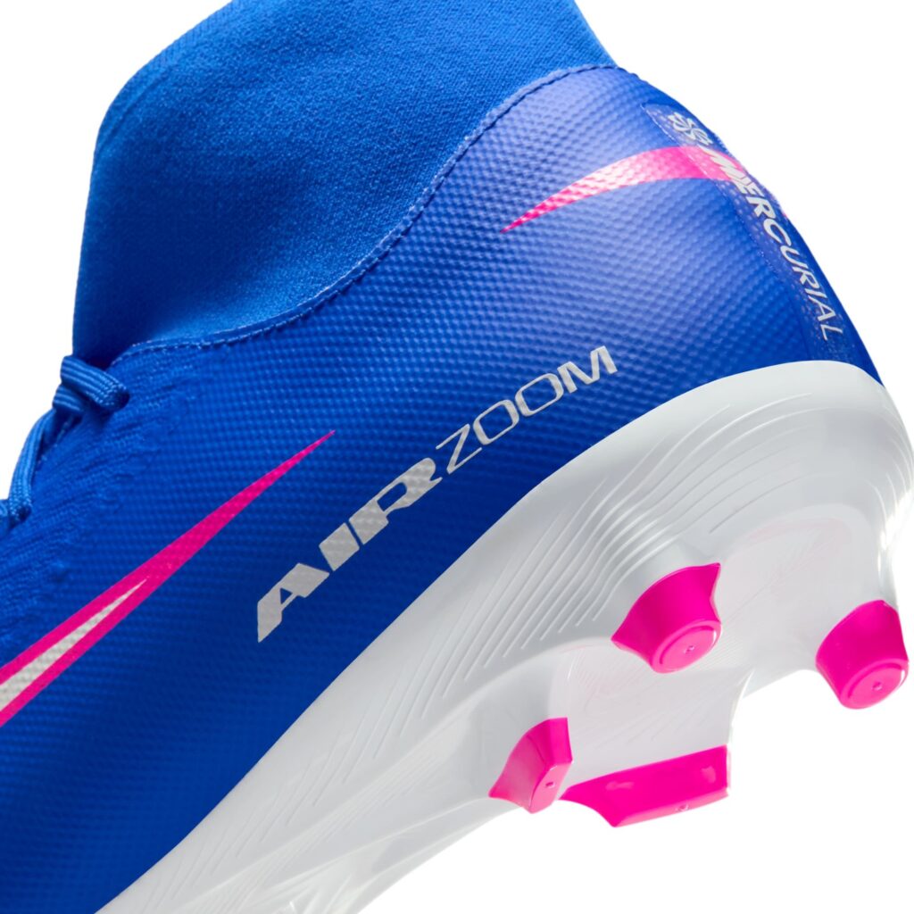 Nike Mercurial Superfly 10 Academy FG/MG Fußballschuh blau/pink Detailansicht hinten