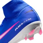 Nike Mercurial Superfly 10 Pro FG Fußballschuh blau/pink Detailansicht Ferse