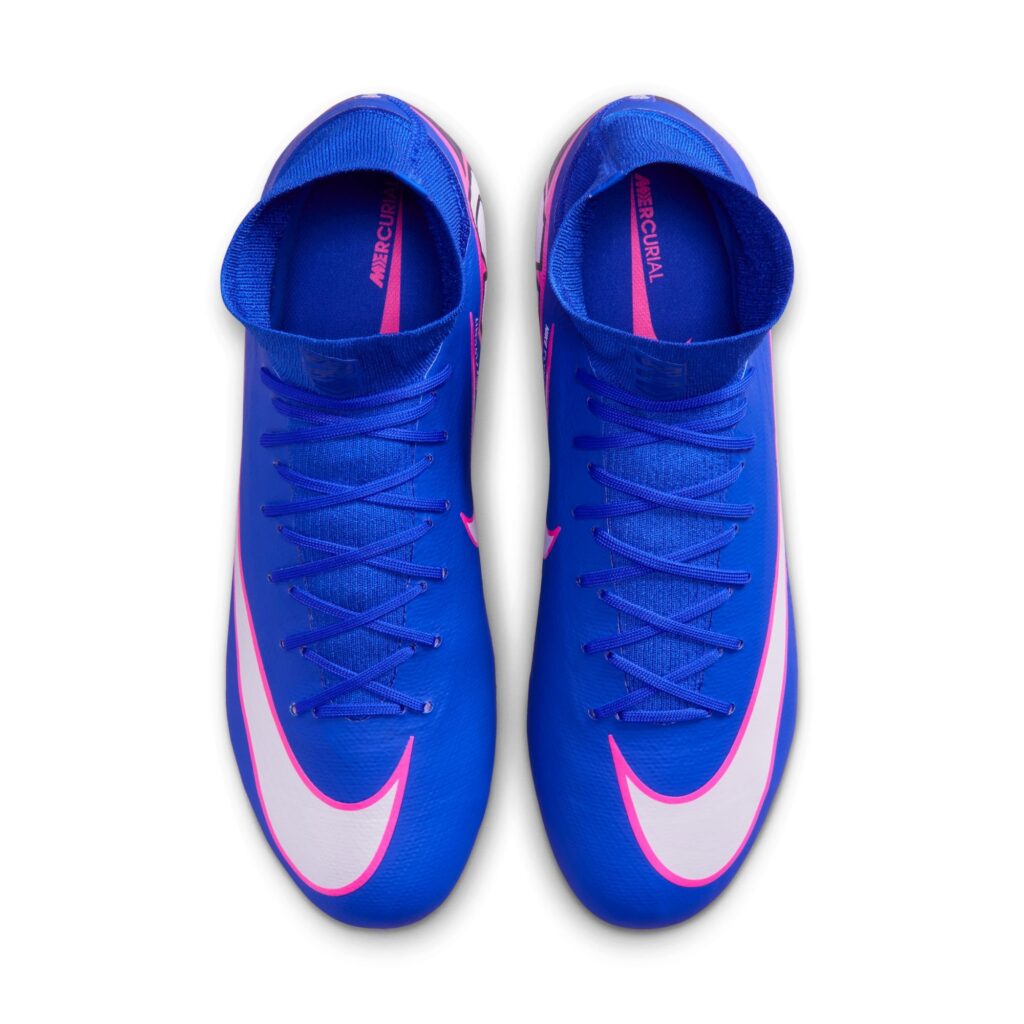 Nike Mercurial Superfly 10 Pro FG Fußballschuh blau/pink Detailansicht Oben