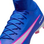 Nike Mercurial Superfly 10 Pro FG Fußballschuh blau/pink Detailansicht Schnuerung