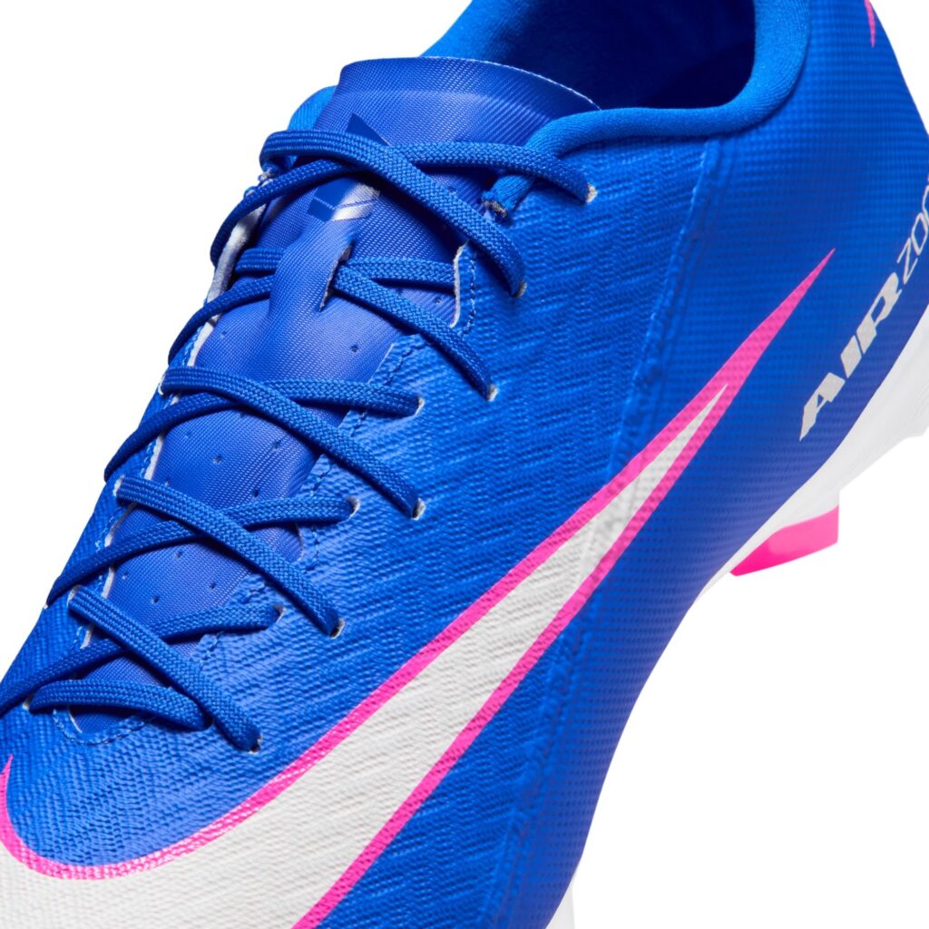 Nike Mercurial Vapor 16 Academy FG/MG Fußballschuh blau/pink Detailansicht Schnuerung