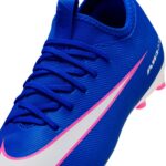 Nike Mercurial Vapor 16 Academy Kinder Fußballschuh blau/pink Detailansicht Schnuerung