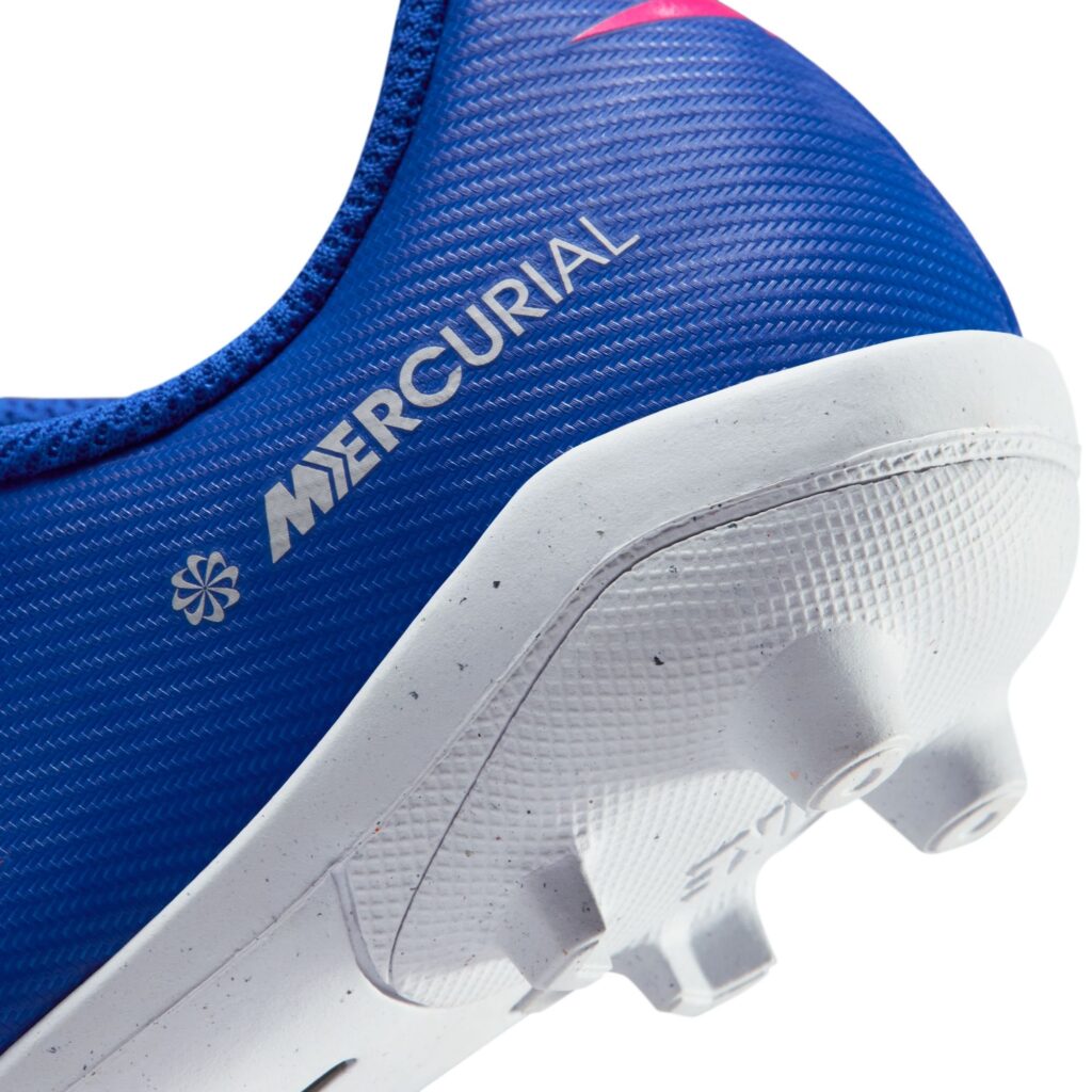 Nike Mercurial Vapor 16 Club Kinder Fußballschuh blau/pink Detailansicht Hinten