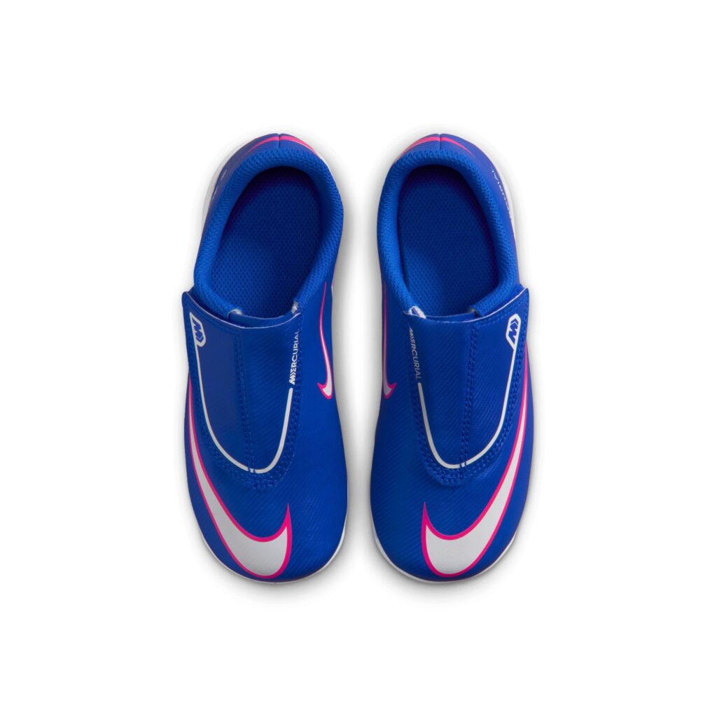 Nike Mercurial Vapor 16 Club Kinder Fußballschuh blau/pink Detailansicht Oben
