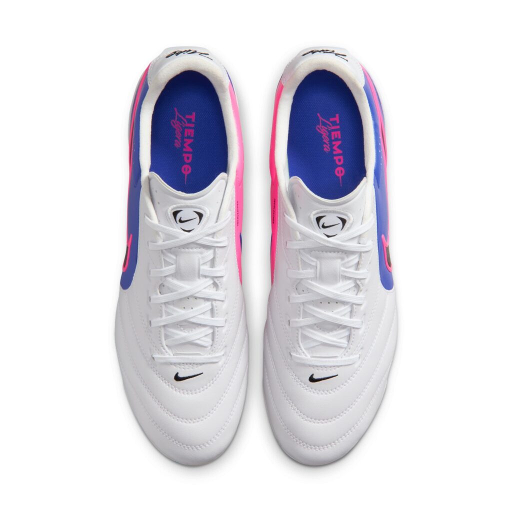 Nike Tiempo Ligera Pro FG Fußballschuh weiß/blau Detailansicht Oben