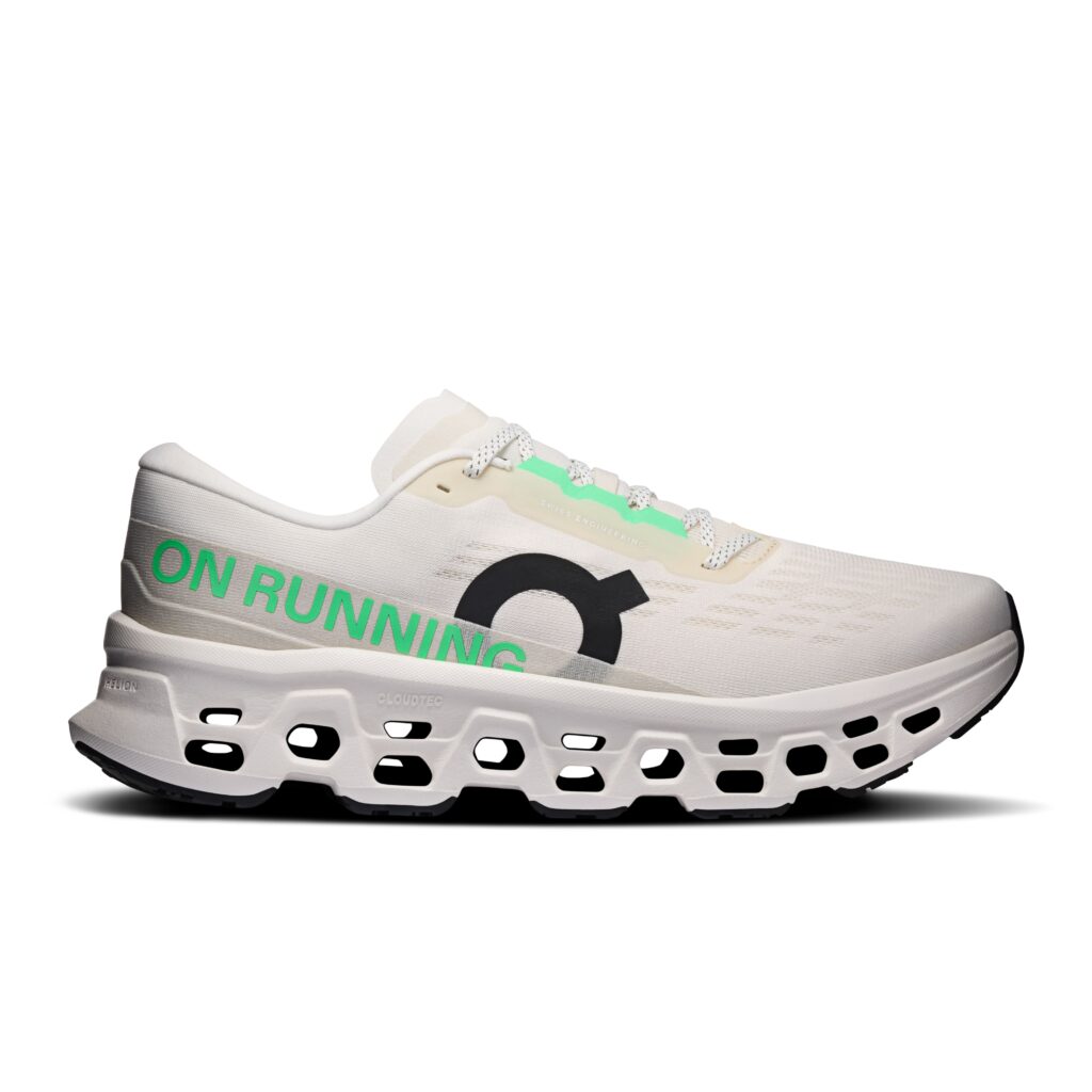 ON Cloudmonster 3 Herren creme Laufschuh Seitenansicht