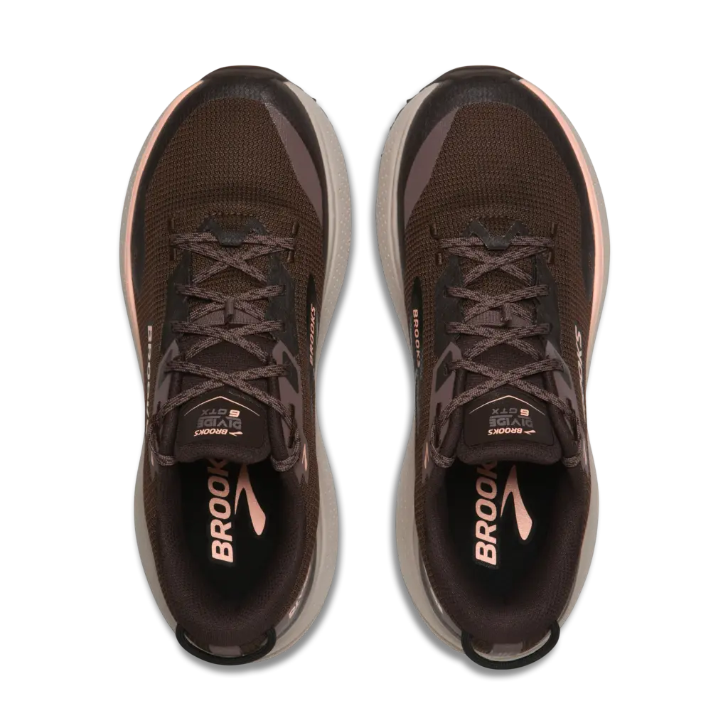 Brooks Divide 6 GTX Damen braun Laufschuh Oberseite
