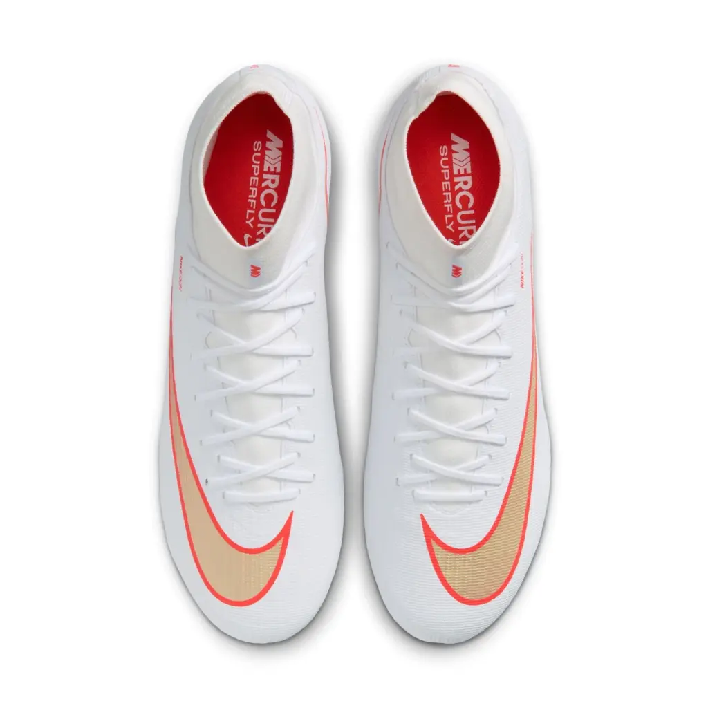 Nike Mercurial Superfly 11 Academy FG/MG Fußballschuh weiß/rot, Detailansicht von Oben