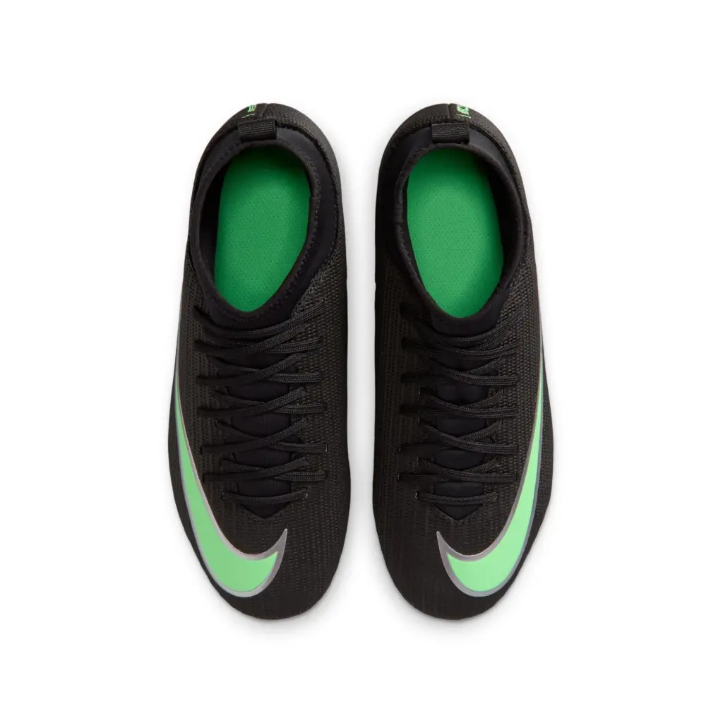 Nike Mercurial Superfly 11 Club FG/MG Kinder schwarz grün Detailansicht von oben