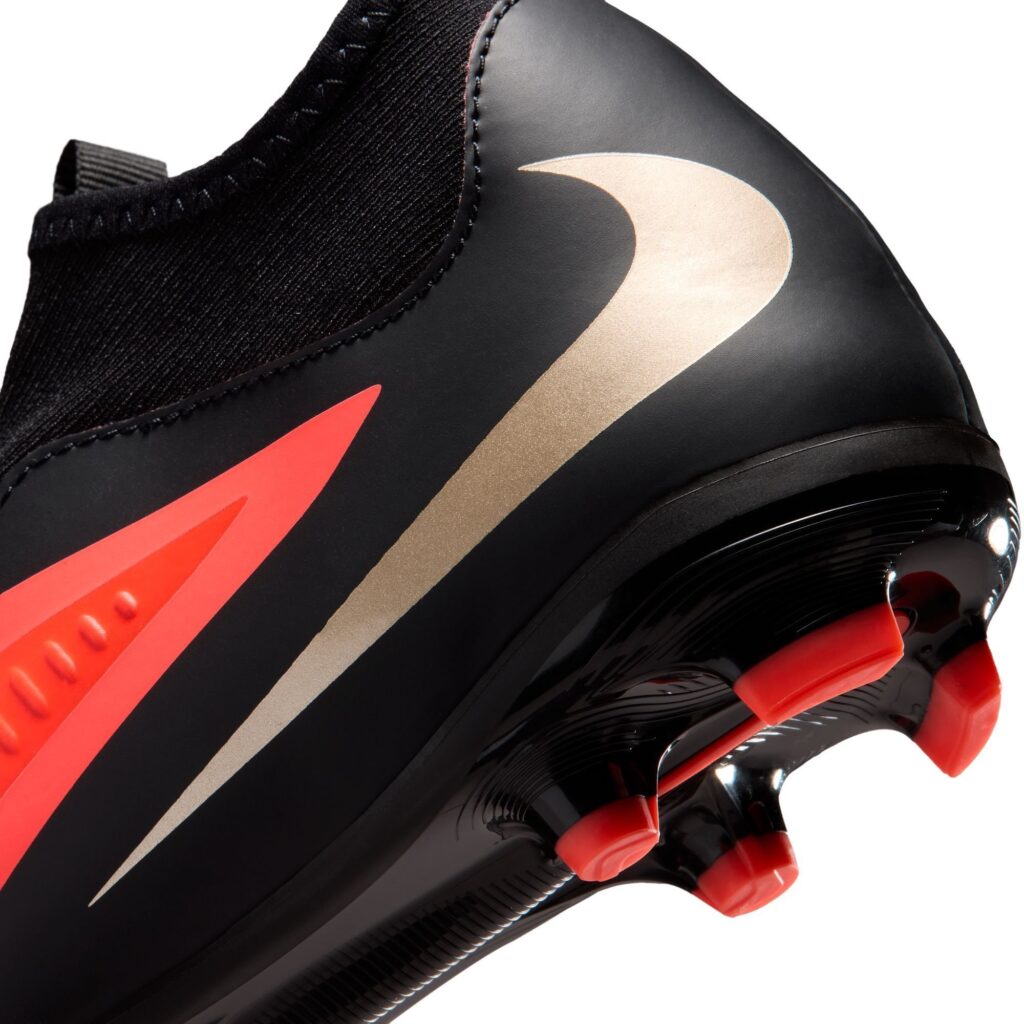 Nike Phantom 6 High Kinder FG MG Fußballschuh rot schwarz Detailansicht Ferse