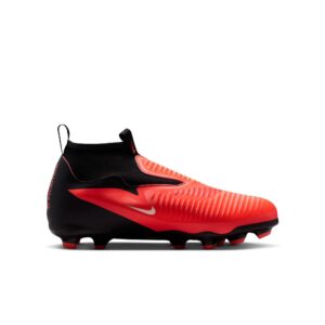 Nike Phantom 6 High Kinder FG/MG Fußballschuh rot schwarz Seitenansicht