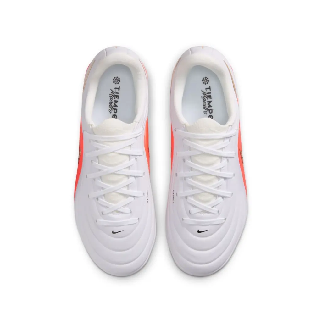 Nike Tiempo Maestro Academy Kinder FG/MG Fußballschuh weiß/rot Ansicht von Oben
