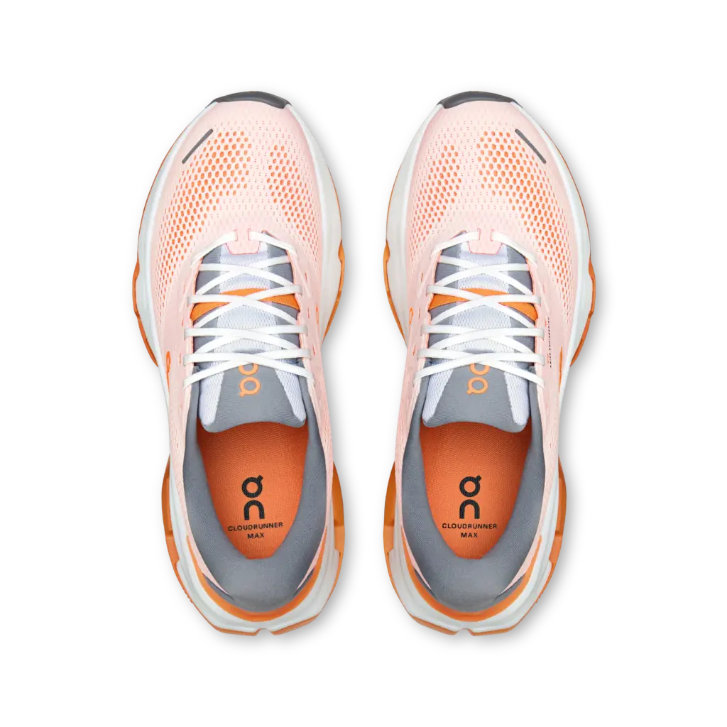 ON Cloudrunner 3 Max Herren weiß-orange Laufschuh Oberseite