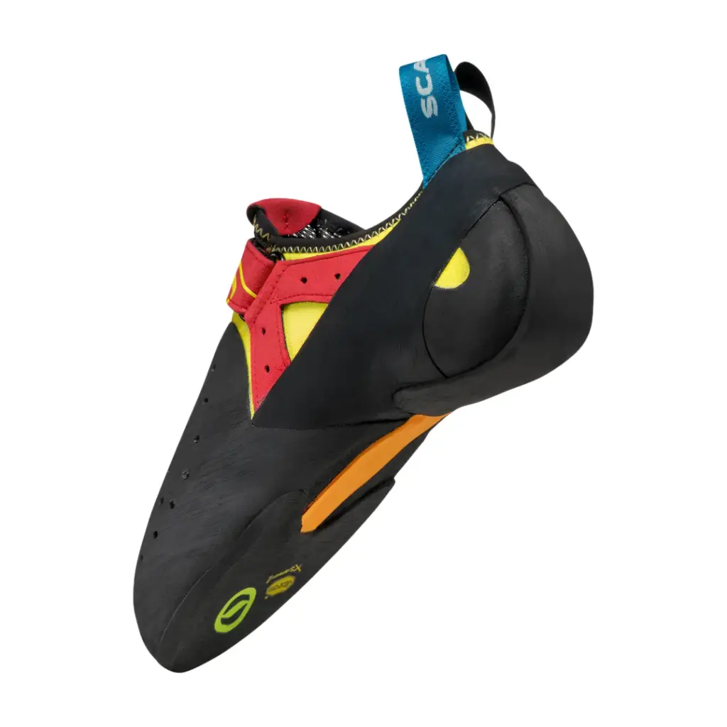 Scarpa Drago gelb schwarz Kletterschuh Detailansicht von innen