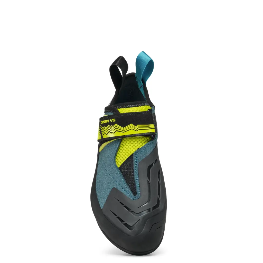 Scarpa Origin VS Herren grün-gelb Kletterschuh, Ansicht von vorne