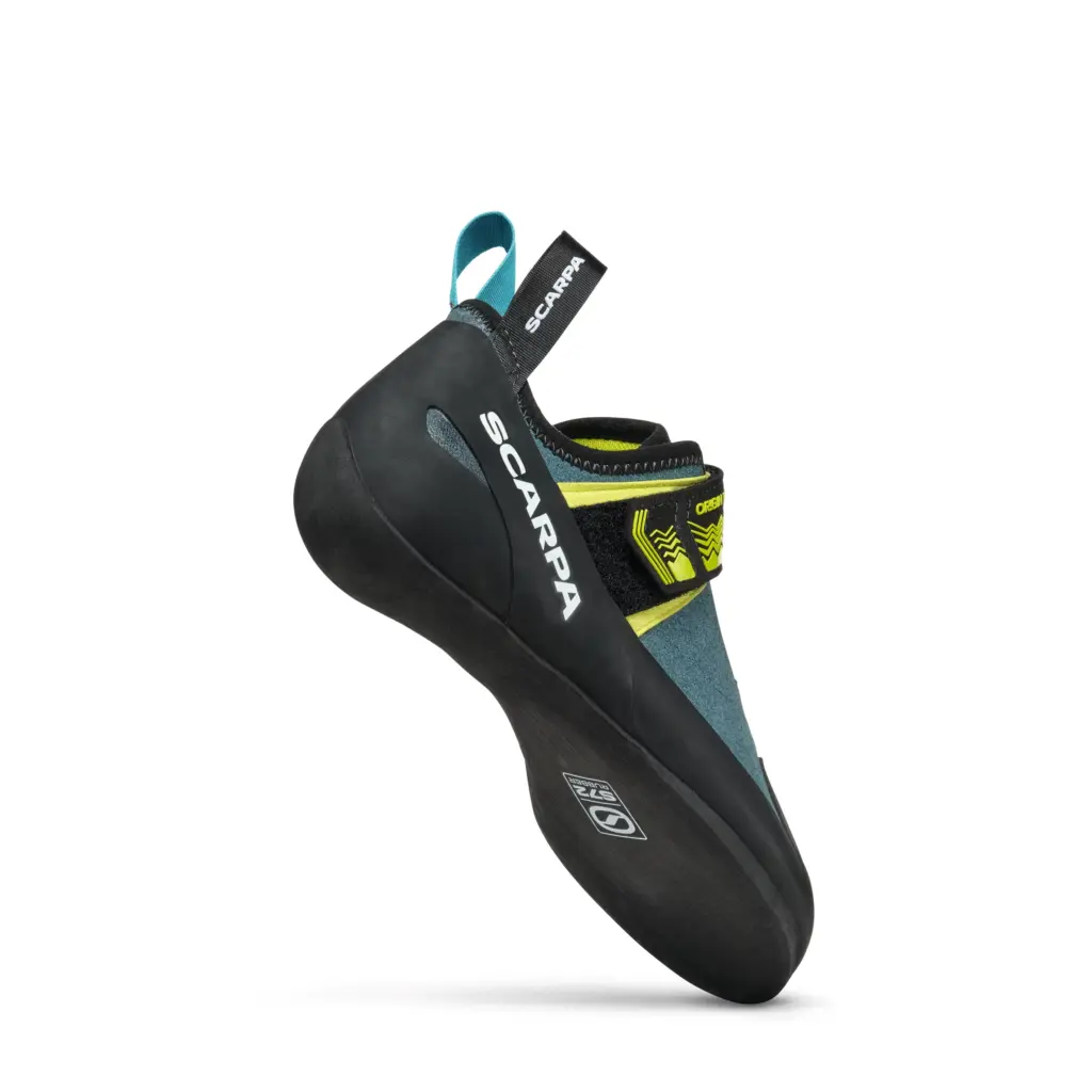 Scarpa Origin VS Herren grün-gelb Kletterschuh, Detailansicht von der Seite
