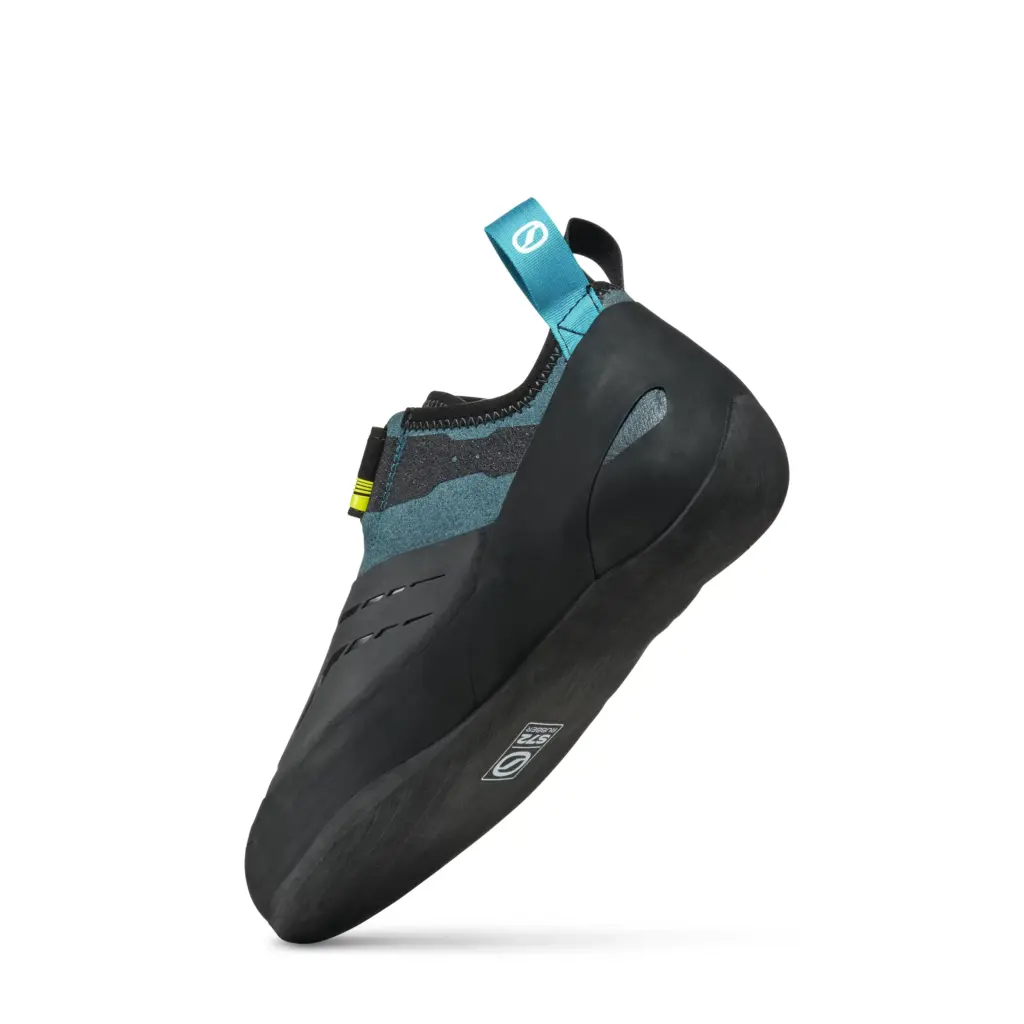 Scarpa Origin VS Herren grün-gelb Kletterschuh, Detailansicht von hinten
