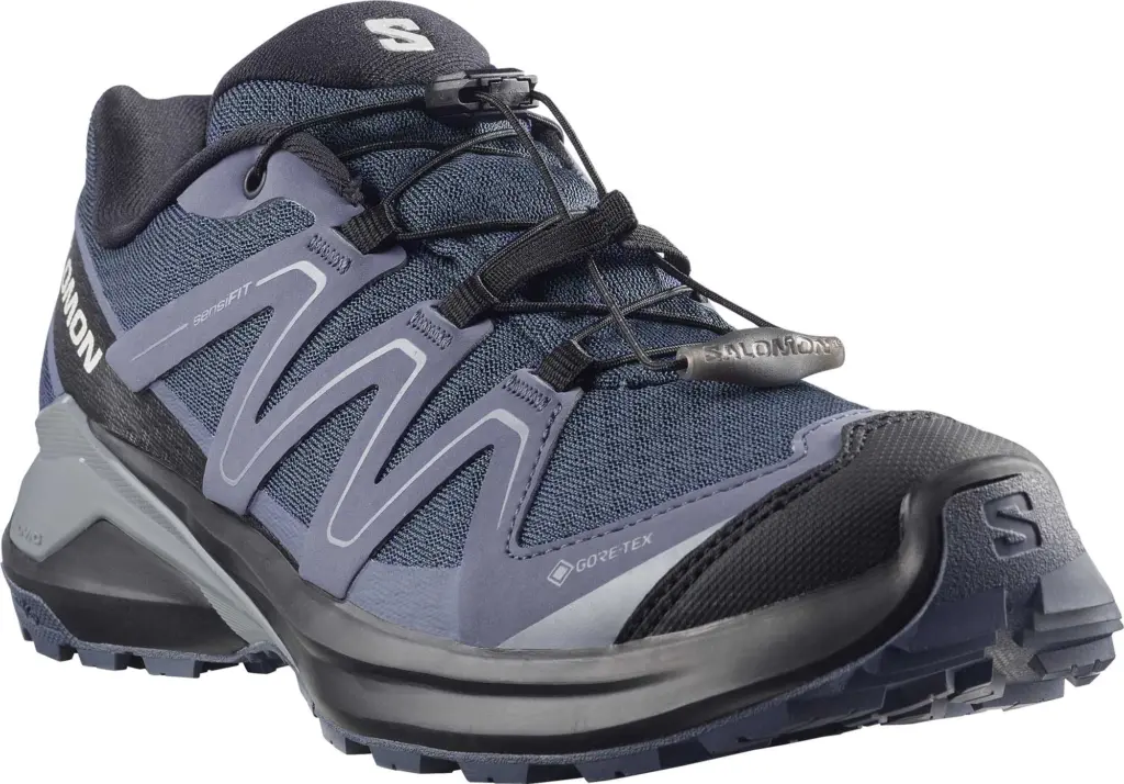 Salomon Examotion GTX Damen blau Laufschuh, vordere Ansicht