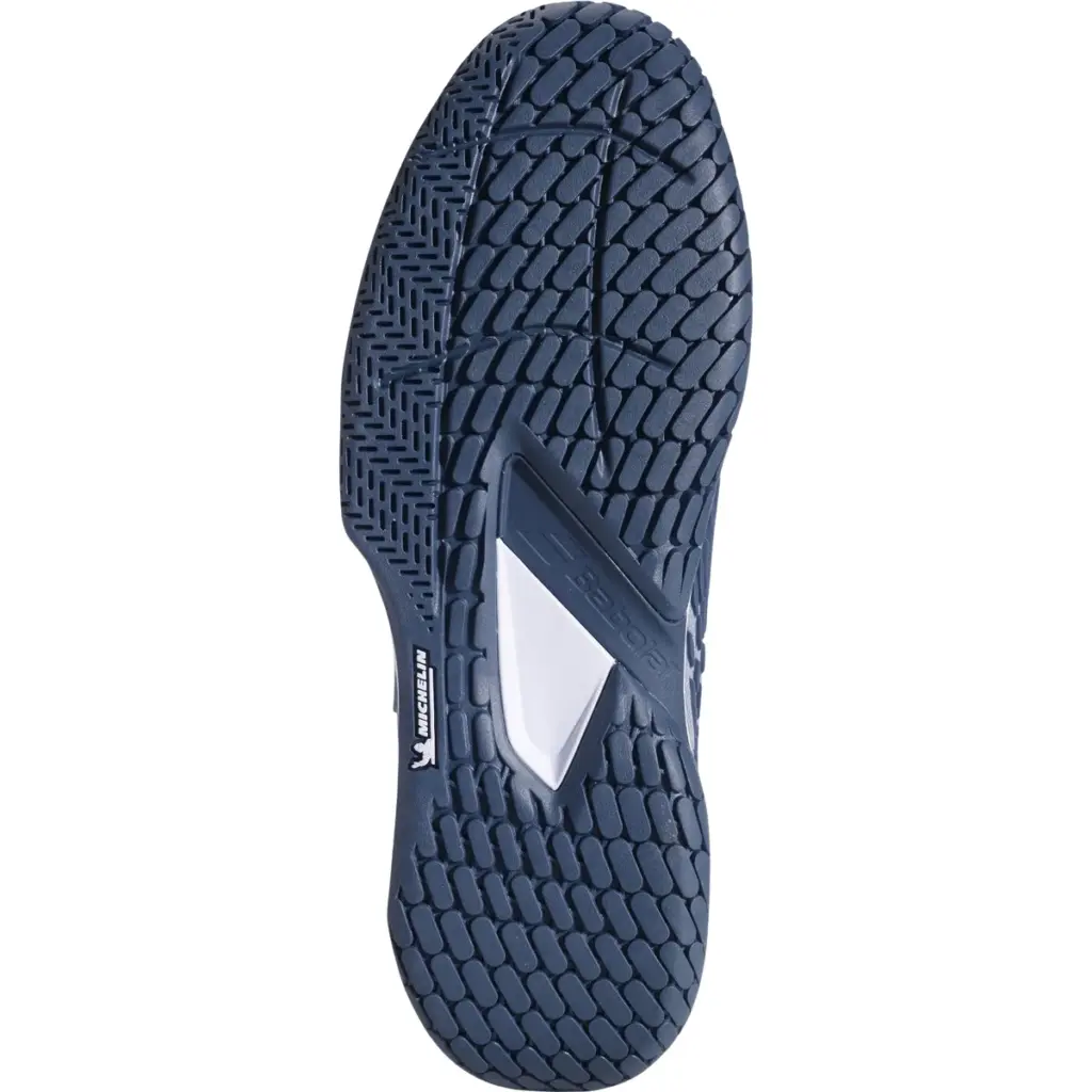 Babolat Propulse Fury 3 All Court Herren grau-blau – Sohlenansicht mit verstärkter Stollenstruktur